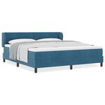 Lit à ressort vidaXL avec matelas bleu foncé 180x200 cm en velours