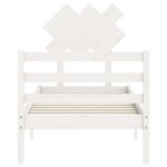 vidaXL Cadre de lit avec tête de lit blanc 90x200 cm bois massif