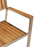 vidaXL Chaises de jardin empilables 4 Pièces en bois massif teck et acier inoxydable