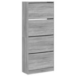 vidaXL Armoire à chaussures 4 tiroirs rabattables sonoma gris