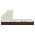 vidaXL Transat 2 places avec toit pliable marron 213x118x97 cm