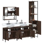vidaXL Ensemble de meubles de salle de bain 4 Pièces Chêne marron