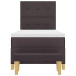 Lit à ressorts vidaXL avec matelas et banc marron foncé 100x200 cm en tissu