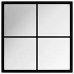 vidaXL Miroir mural Noir 40x40 cm métal