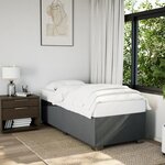 vidaXL Cadre de lit Gris foncé 90x190 cm Tissu