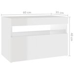 vidaXL Meubles TV avec lumières LED 2 Pièces blanc brillant 60x35x40 cm