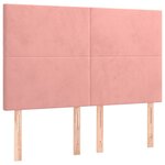 vidaXL Sommier à lattes de lit et matelas LED Rose 140x200 cm Velours