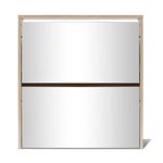 vidaXL Meuble à chaussures 2 étages avec miroir 63x17x67 cm Chêne