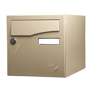 Boîte aux lettres Préface 1 porte café au lait mat sablé ral 1019ms