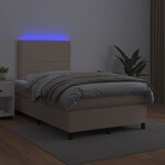 vidaXL Sommier à lattes de lit avec matelas LED Cappuccino 120x200 cm