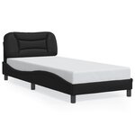 vidaXL Cadre de lit avec LED sans matelas noir 90x190 cm