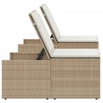 vidaXL Chaises longues lot de 2 avec table beige résine tressée