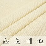 vidaXL Voile d'ombrage 160 g/m² Crème 5x5x6 m PEHD