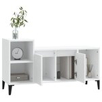 vidaXL Meuble TV Blanc 100x35x55 cm Bois d'ingénierie