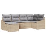 vidaXL Ensemble de salle à manger de jardin 6 pièces avec coussins Beige Résine tressée.