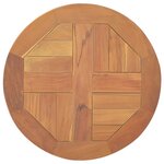 vidaXL Dessus de table Bois de teck solide Rond 2 5 cm 40 cm