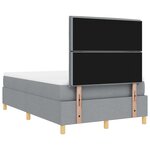 vidaXL Lit à ressorts avec matelas gris clair 120x200 cm tissu