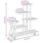 vidaXL Support à fleurs avec roues 95x25x101 cm bois massif de sapin
