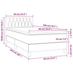 vidaXL Sommier à lattes de lit avec matelas Gris foncé 90x200 cm Tissu