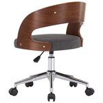 vidaXL Chaises pivotantes à manger lot de 2 gris bois courbé et tissu