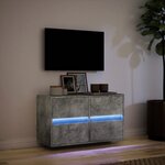 vidaXL Meuble TV mural avec lumières LED gris béton 80x31x45 cm