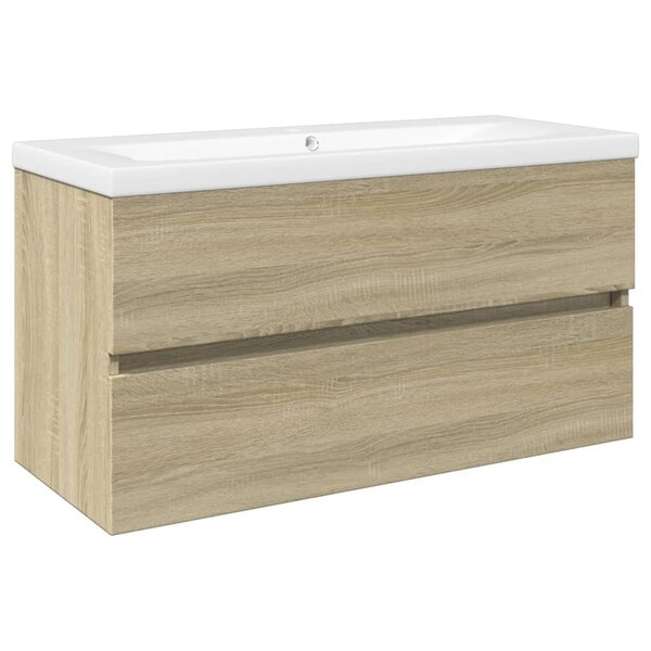 vidaXL Ensemble de meubles de bain 2Pièces céramique et bois d'ingénierie