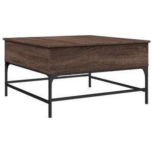 vidaXL Table basse chêne marron 80x80x45 cm bois d'ingénierie et métal