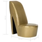 vidaXL Chaise en forme de chaussure à talon haut Doré Similicuir