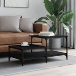 vidaXL Table basse noir 100x50 5x45 cm bois d'ingénierie