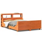 vidaXL Cadre de lit sans matelas cire marron 120x200cm bois pin massif