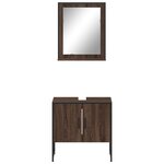 vidaXL Ensemble d'armoires de salle de bain 2 Pièces chêne marron