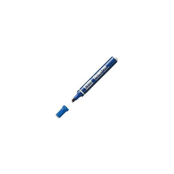 Marqueur permanent N60  pointe biseautée  bleu x 12 PENTEL