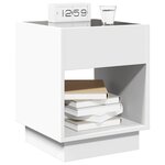 vidaXL Table de chevet avec LED infini blanc 40x40x50 cm