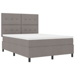 vidaXL Lit ressort avec matelas & LED taupe 140x190 cm en tissu