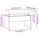 vidaXL Table basse gris béton 80x50 5x41 5 cm bois d'ingénierie