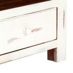 vidaXL Meuble TV Blanc 120x30x40 cm Bois d'acacia massif
