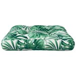 vidaXL Coussin de palette motif de feuilles 58x58x10 cm tissu