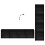 vidaXL Étagères 3 Pièces Chêne Noir 36x30x143 cm Bois d'ingénierie