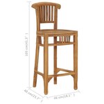 vidaXL Chaise de bar Bois de teck solide