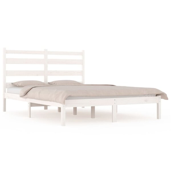 vidaXL Cadre de lit sans matelas blanc bois massif 140x200 cm