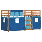 vidaXL Lit superposé sans matelas bleu 75x190 cm bois de pin massif