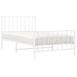 vidaXL Cadre de lit métal sans matelas et pied de lit blanc 100x200 cm