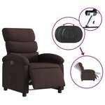 vidaXL Fauteuil inclinable électrique Marron foncé Tissu