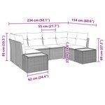vidaXL Set de canapés de jardin 6 pièces avec coussins noir en poly rotin acacia
