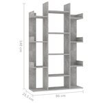 vidaXL Bibliothèque Gris béton 86x25 5x140 cm Bois d’ingénierie