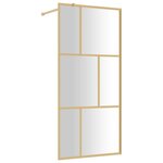 vidaXL Paroi de douche avec verre ESG transparent doré 90x195 cm