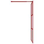 vidaXL Paroi de douche avec verre ESG transparent rouge 100x195 cm
