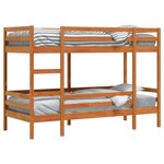 vidaXL Lit superposé cire marron 90x200 cm bois de pin massif