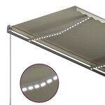vidaXL Auvent automatique avec capteur de vent et LED 300x250 cm Crème