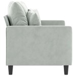 vidaXL Canapé à 2 places Gris clair 120 cm Velours